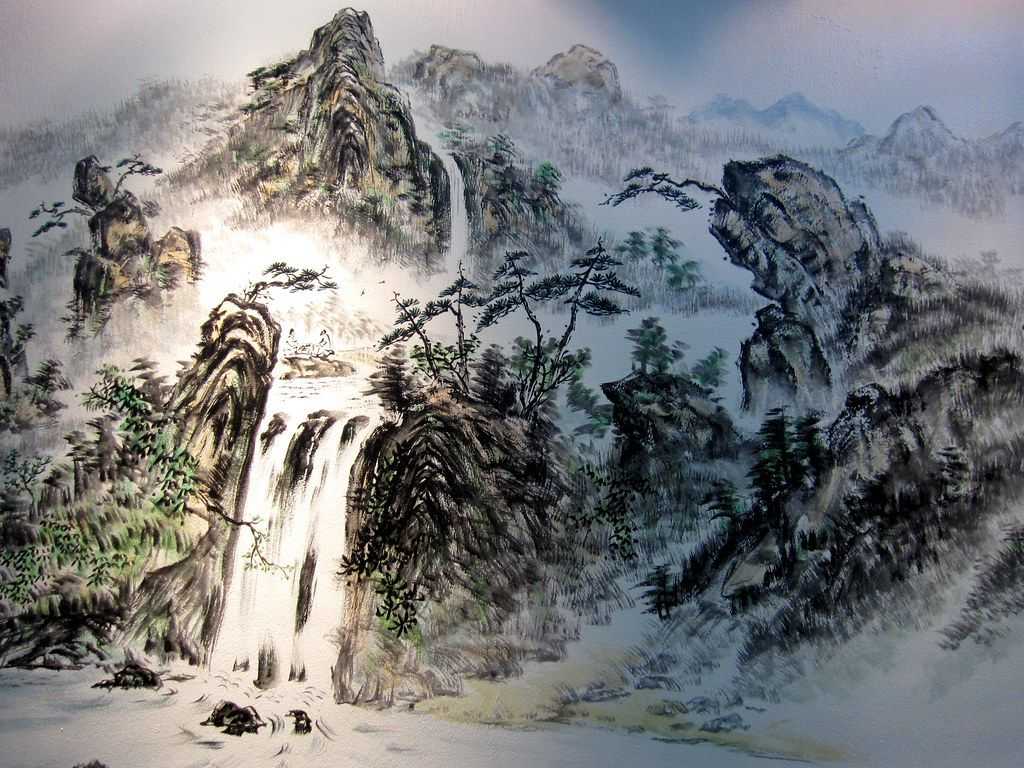 cuadro de una cascada